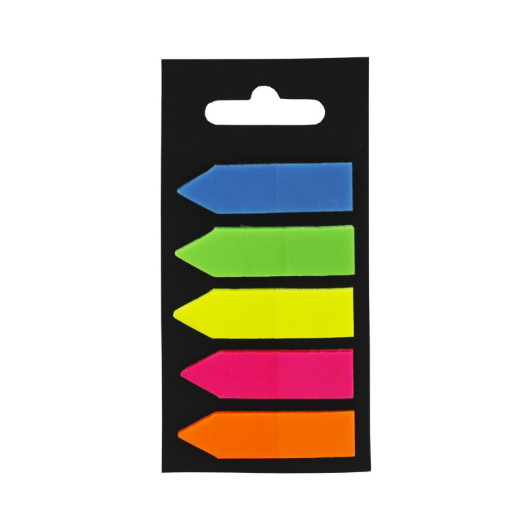 Закладки пластикові KLERK (KL21531) 45x12мм, 5 кольор. по 25 арк., асорті